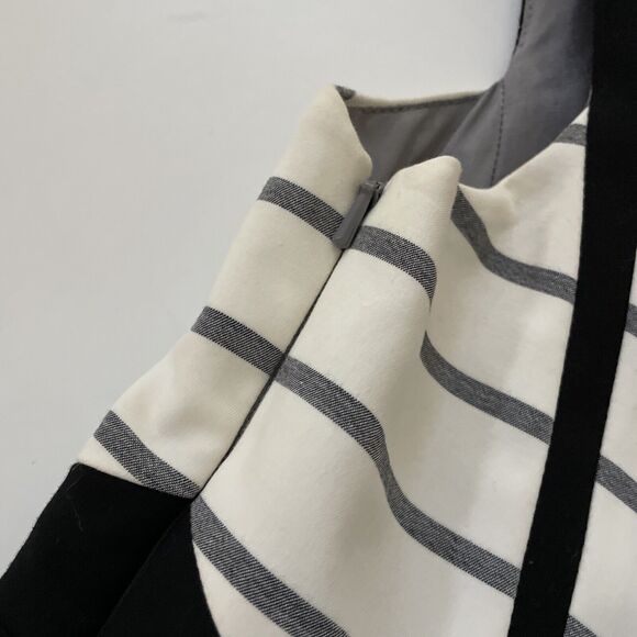 Karen Millen Pencil Dress Unique‎ Folded Neckline Striped Business Workwear 10 - Picture 9 of 13